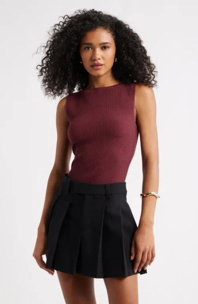 Open Edit Luxe Sculpt Rib Sweater Tank