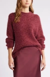 Open Edit Marled Mock Neck Sweater In Burgundy Field