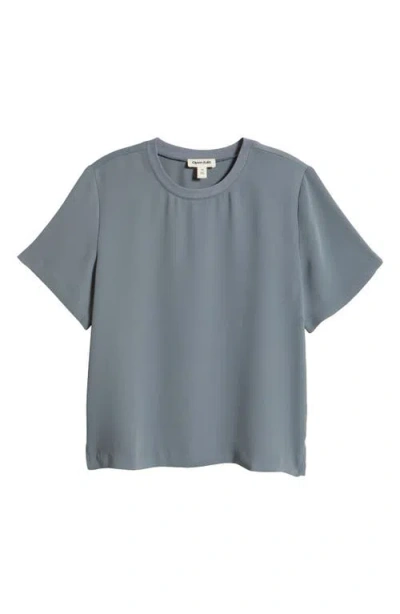 Open Edit Matte Satin Tee In Blue Weather