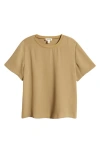 Open Edit Matte Satin Tee In Olive Brine
