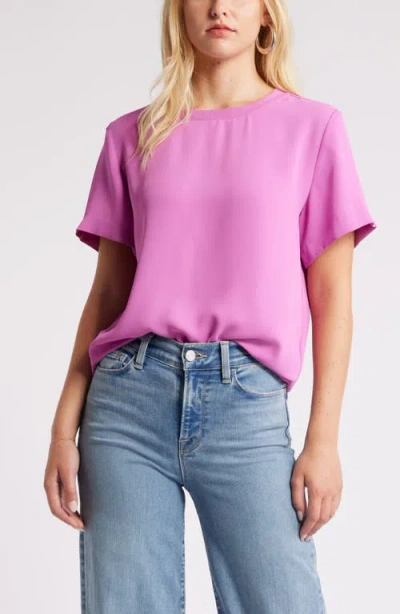 Open Edit Matte Satin Tee In Pink Rosebud