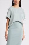 Open Edit Matte Satin Tee In Teal Pond