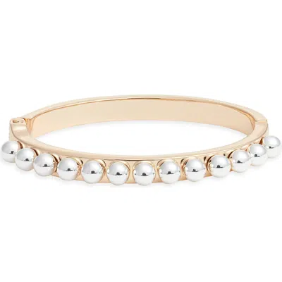 Open Edit Metal Orb Hinge Bracelet In White