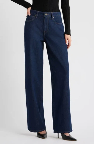 Open Edit Mid Rise Baggy Jeans In Blue