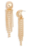 Open Edit Mixed Chain Fringe Hoop Earrings In Gold