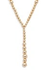 Open Edit Mixed Orb Y-necklace In Clear- Gold