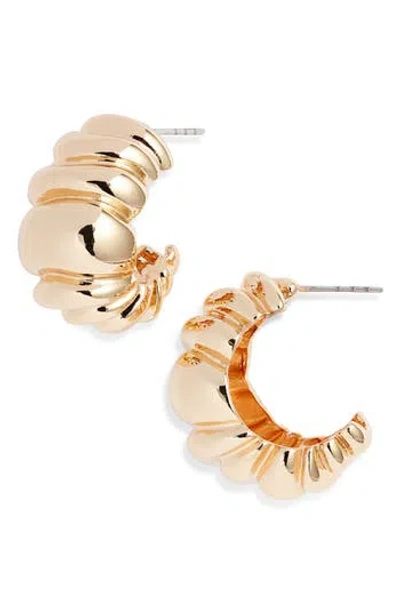 Open Edit Mollusk Spiral Hoop Earrings In Gold