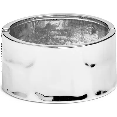Open Edit Molten Metal Bangle In Rhodium