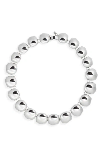 Open Edit Molten Orb Collar Necklace In Rhodium