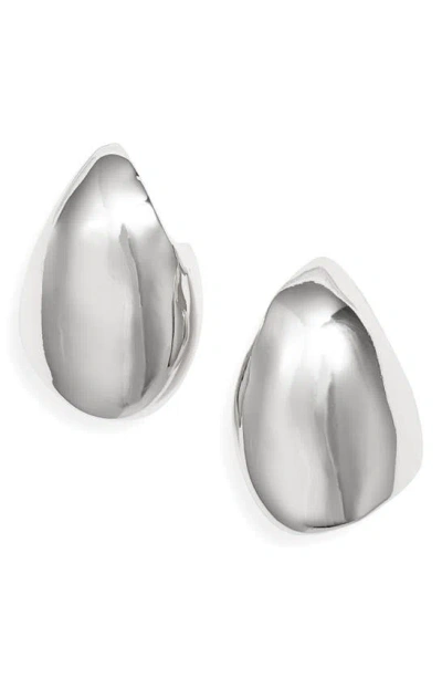Open Edit Molten Teardrop Stud Earrings In Metallic