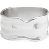 Open Edit Molten Wide Hinged Cuff Bracelet In Rhodium