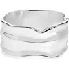 Open Edit Molten Wide Hinged Cuff Bracelet In Metallic