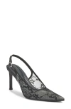 Open Edit Nahla Slingback Pointed Toe Pump In Black - Lace