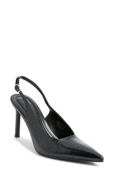 Open Edit Nahla Slingback Pointed Toe Pump In Black Metallic