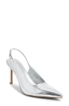 Open Edit Nahla Slingback Pointed Toe Pump In Silver Metallic