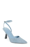 Open Edit Neesha Ankle Strap Pump In Blue Stonewashed Denim