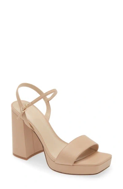 Open Edit Noella Ankle Strap Platform Sandal In Beige