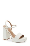 Open Edit Noella Ankle Strap Platform Sandal In White