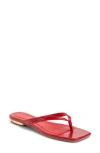 Open Edit Ocean Snakeskin Embossed Thong Sandal In Red