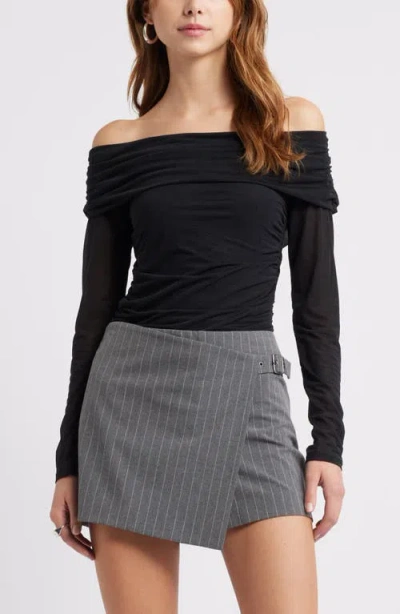 Open Edit Off The Shoulder Knit Top In Black