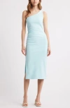 Open Edit One-shoulder Body-con Midi Dress In Blue Aqua