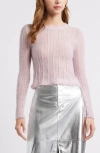 Open Edit Open Knit Fitted Sweater In Purple Dawn