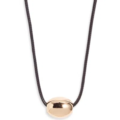Open Edit Orb Accent Cord Necklace In Gold- Black