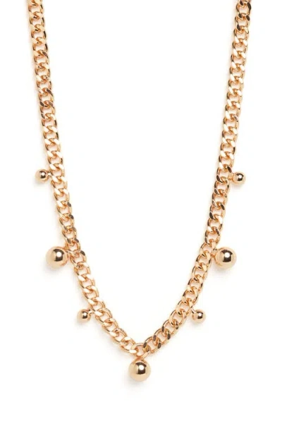 Open Edit Orb Drop Curb Chain Necklace In Gold