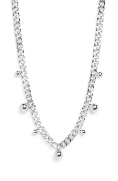 Open Edit Orb Drop Curb Chain Necklace In Metallic