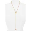Open Edit Orb Drop Lariat Necklace In Gold
