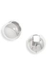 Open Edit Orb Huggie Hoop Earrings In White