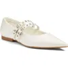 Open Edit Oriana Pointed Toe Mary Jane Flat In White Ice