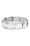 Open Edit Oval Stretch Bracelet In Metallic