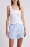 Open Edit Oversize Boyfriend Boxer Shorts In Blue
