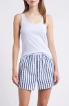 Open Edit Oversize Boyfriend Boxer Shorts In Blue