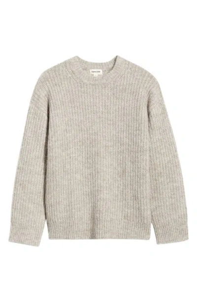 Open Edit Oversize Fuzzy Sweater In Neutral