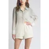 Open Edit Oversize Semisheer Button-up Shirt In Green Ombre