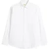 Open Edit Oversize Solid Stretch Cotton Button-up Shirt