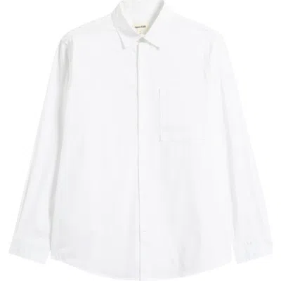 Open Edit Oversize Solid Stretch Cotton Button-up Shirt