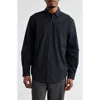 Open Edit Oversize Solid Stretch Cotton Button-up Shirt In Black