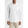 Open Edit Oversize Solid Stretch Cotton Button-up Shirt In White