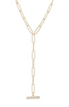 Open Edit Paper Clip Pavé Toggle Necklace In Gold