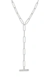 Open Edit Paper Clip Pavé Toggle Necklace In Metallic