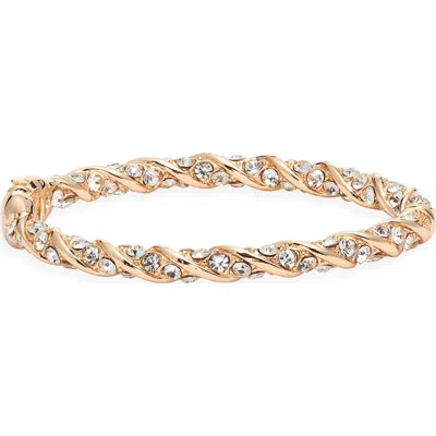 Open Edit Pavé Crystal Hinge Bracelet In Gold