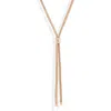 Open Edit Pavé Crystal Y-necklace In Clear- Gold