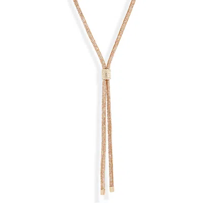 Open Edit Pavé Crystal Y-necklace In Clear- Gold
