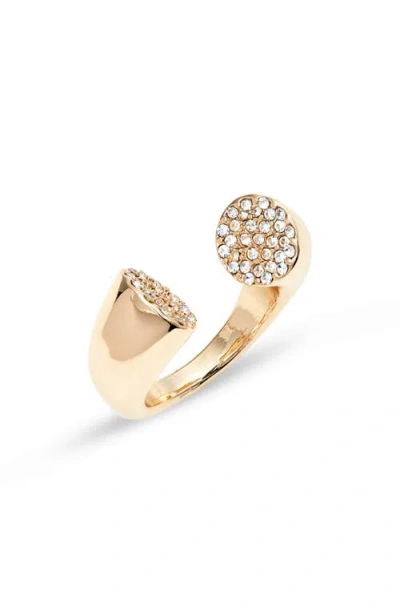 Open Edit Pavé Edge Open Ring In Clear- Gold