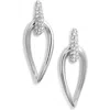 Open Edit Pavé Teardrop Frontal Hoop Earrings In Clear- Rhodium