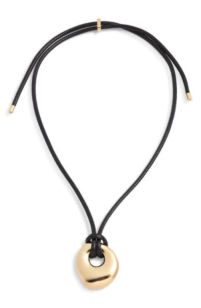 Open Edit Pendant Slider Necklace In Black