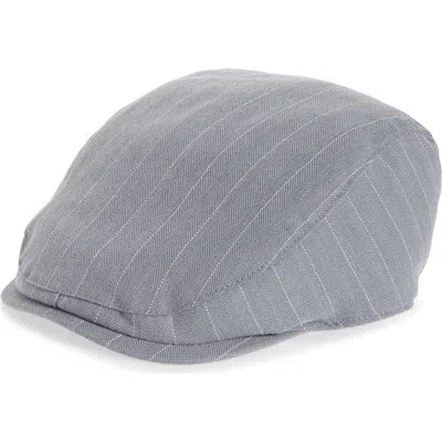 Open Edit Pinstripe Driving Cap In Blue